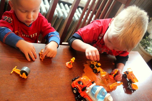 boys play dough construction site boys play dough construction site