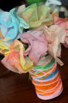 Mother's Day Yarn Wrapped Vase Craft for Kids