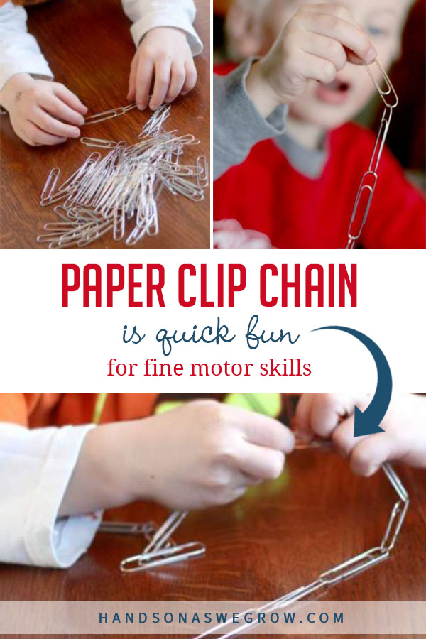 Paper Clip Chain Activity is Quick Fun for Fine Motor Skills HOAWG
