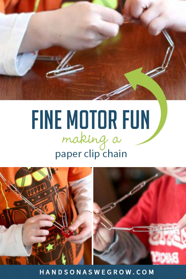 Paper Clip Chain Activity is Quick Fun for Fine Motor Skills HOAWG