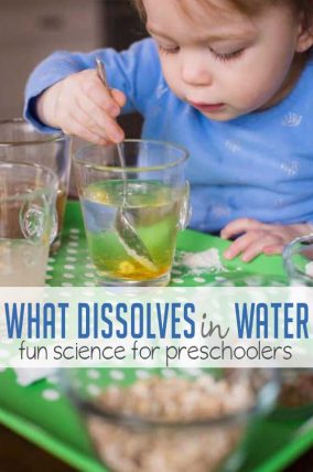 Discover what dissolves in water with this easy experiment for preschoolers!