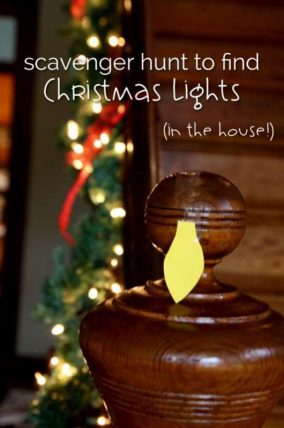 Christmas light scavenger hunt to make a string of lights!