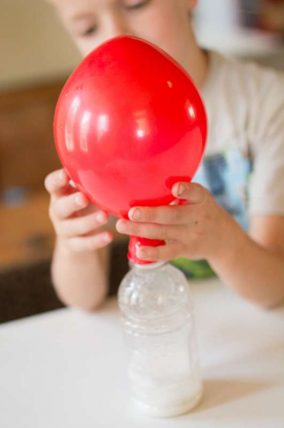 Gotta try blowing up a balloon with baking soda and vinegar - kids will love this.