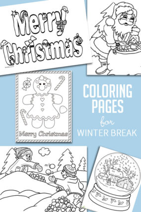 christmas  winter coloring pages for kids to color