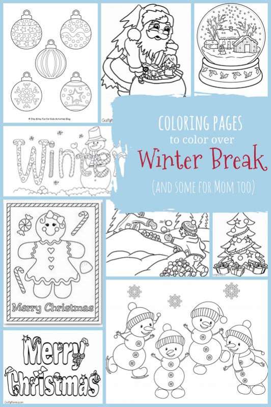 Print your own winter coloring pages for kids and adults!