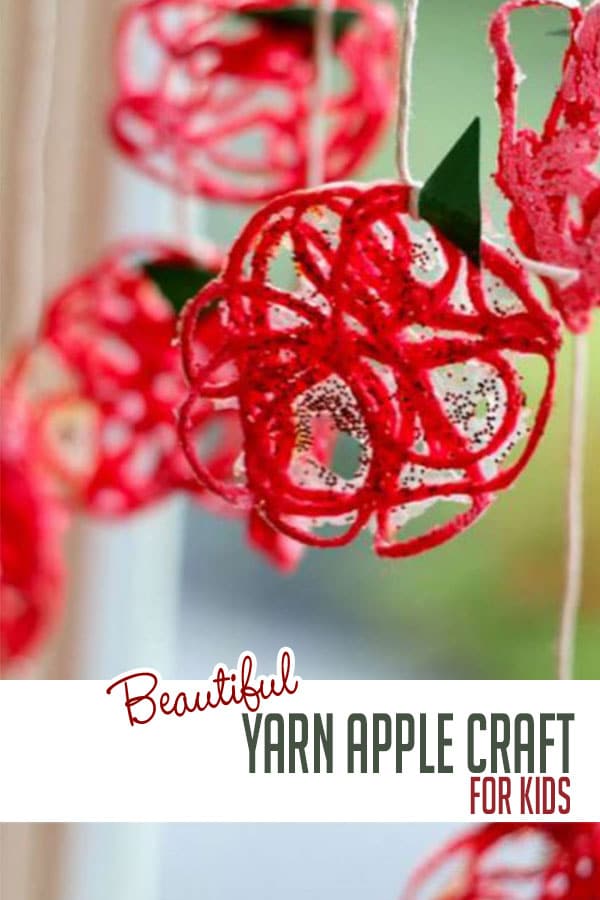 Beautiful Yarn Apple Craft for Kids to Make | Hands On As We Grow
