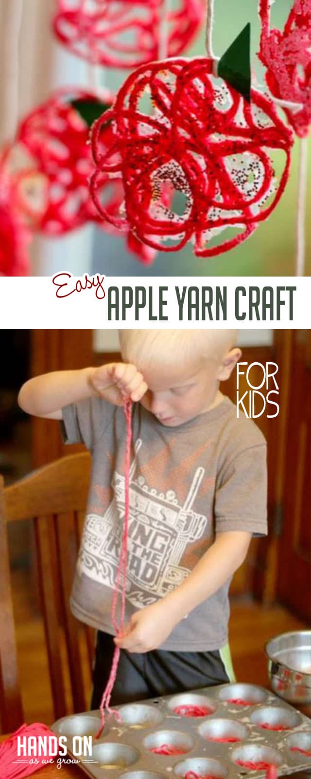Beautiful Yarn Apple Craft for Kids to Make Hands On As We Grow