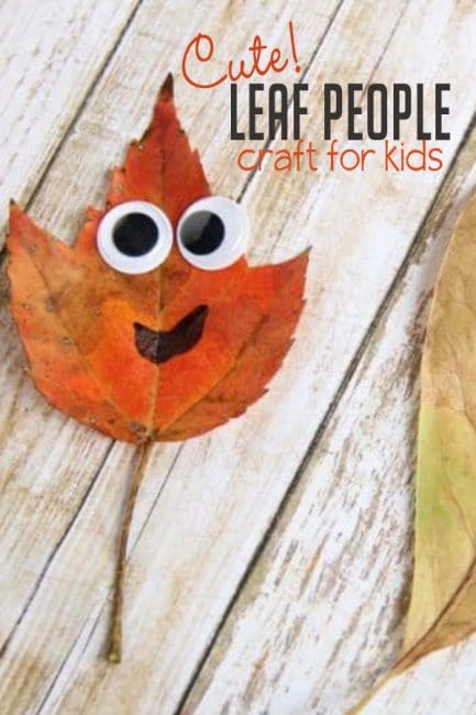 This leaf people fall craft is a fun way to build fine motor skills with a cute craft!