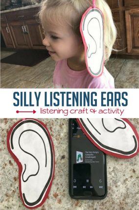 This is such a cute listening ears craft to help kids LISTEN during audiobooks and other activities.