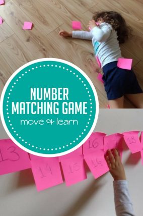 This silly rolling number matching game is a fun way to work on number recognition and burn off some energy at the same time!