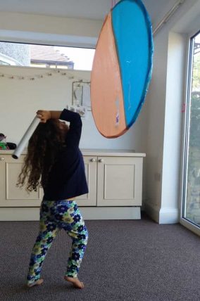 This hula hoop smash activity is great for working upper body strength and what kid doesn’t love a good smash?