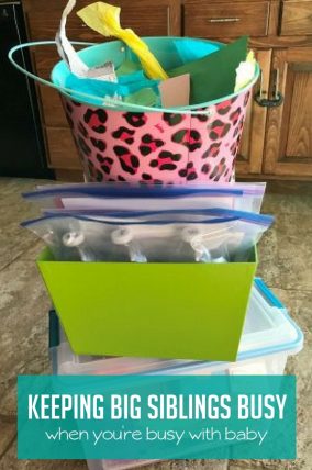 What do to with big kids while you're busy with baby