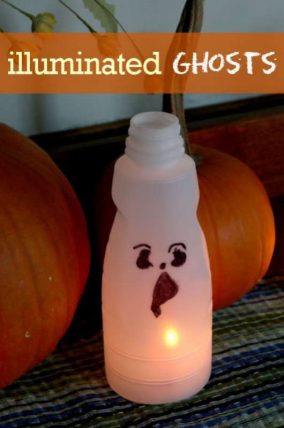 Light up ghost craft for kids to make for Halloween