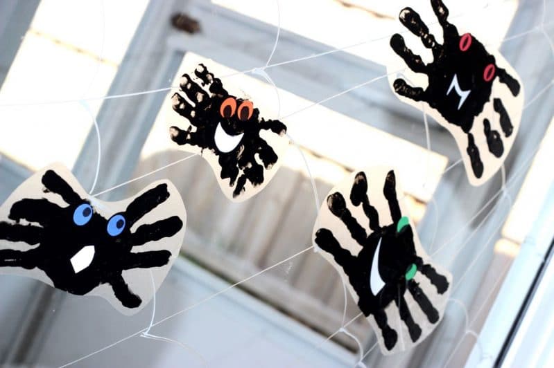 Get the whole family involved in decorating the windows with some not-so-spooky spider handprint window clings!