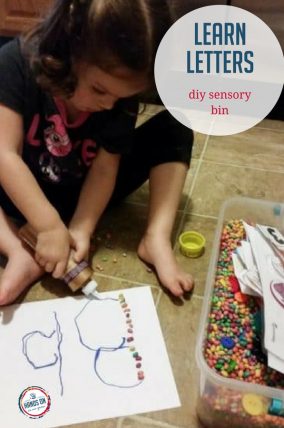 Help your child learn letters with fun interactive activities in a DIY sensory bin