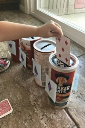 Sorting cards by color and type is easy and fun