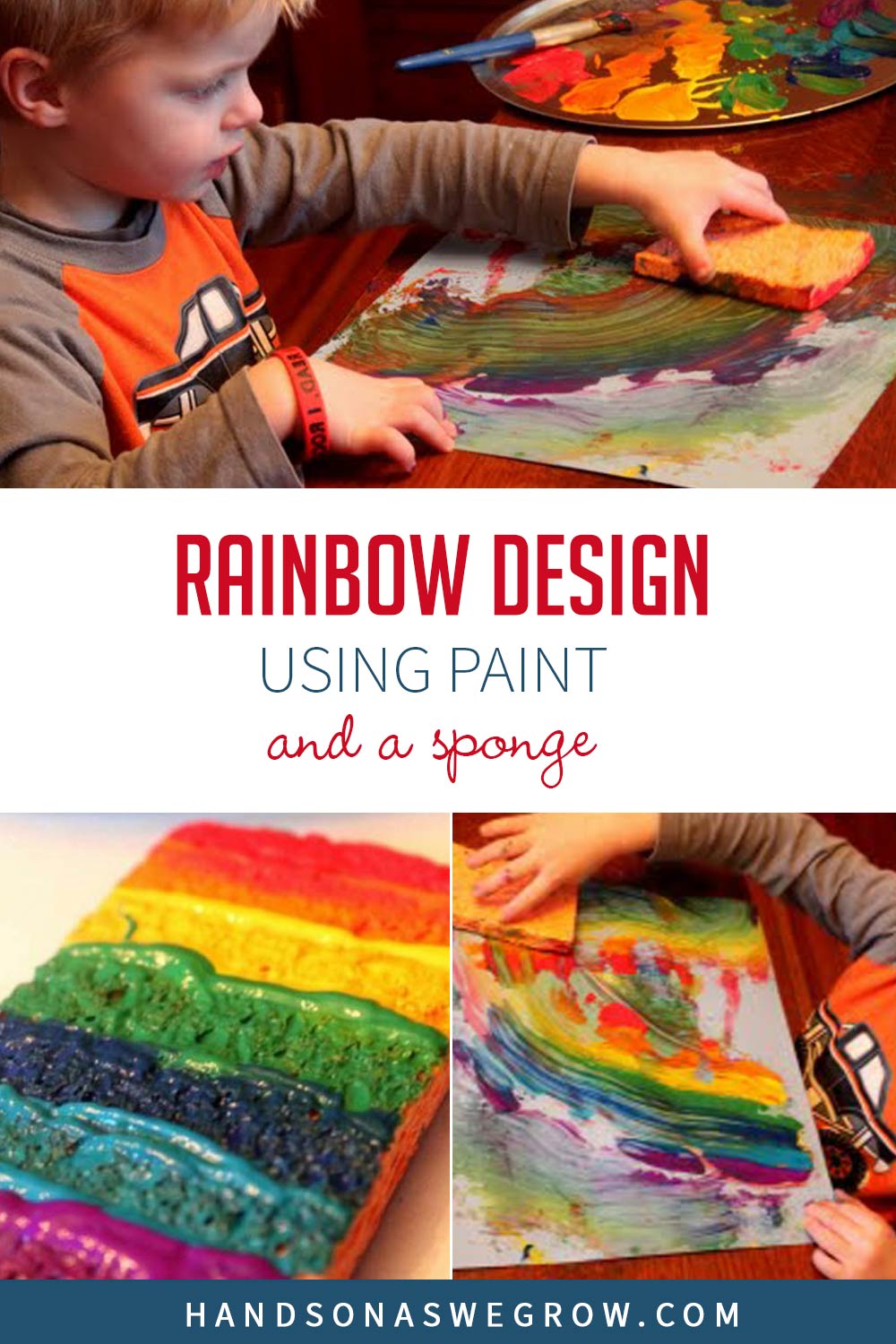 Rainbow Painting with a Sponge is Super Cool! Hands On As We Grow®