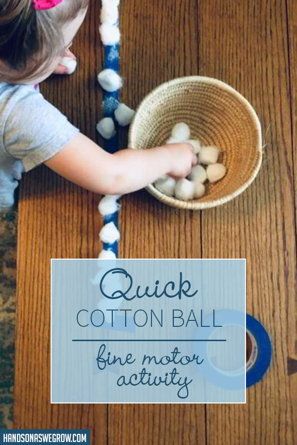 Quick Cotton Ball Toddler Fine Motor Activity Hands On As We Grow®