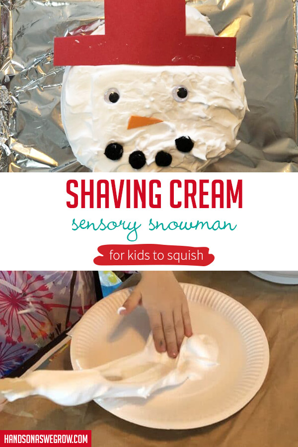 Shaving Cream Sensory Snowman for Kids to Squish Hands On As We Grow®