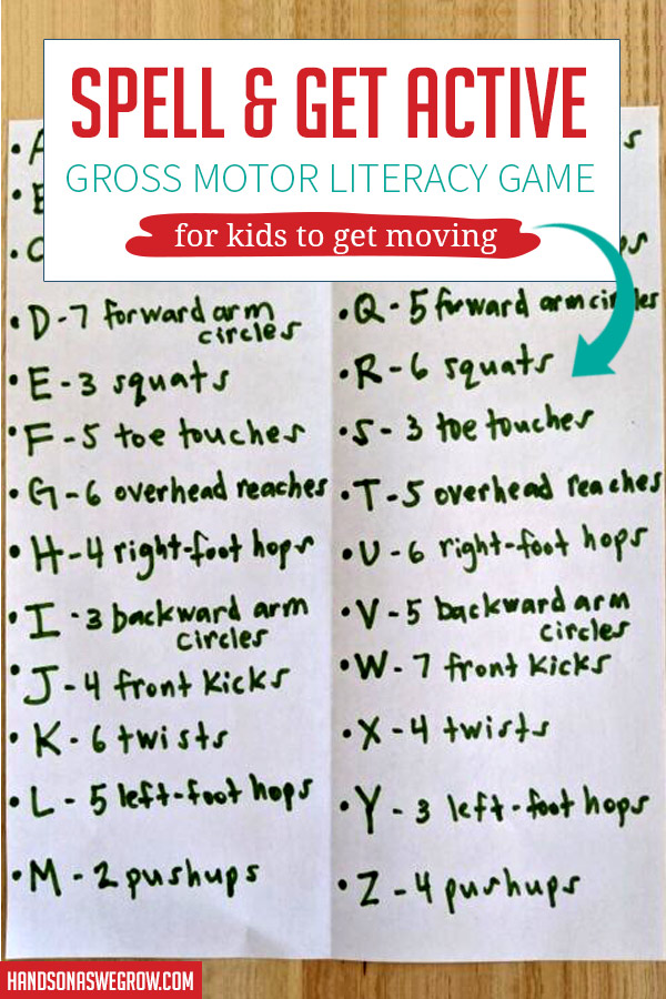 Move & Spell Fun Gross Motor Literacy Game Hands On As We Grow®