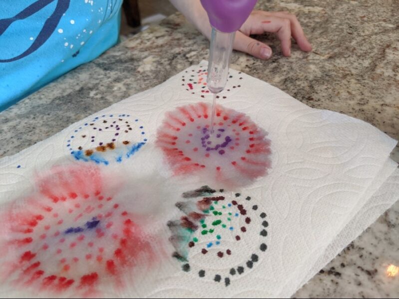 Tie Dye Paper Towel Art