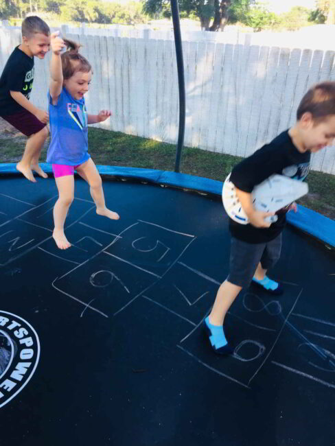 Trampoline Hopscotch Game for Kids