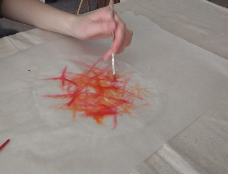 Bring the beautiful colors of the fall season into your home with this easy coffee filter autumn leaves craft simple enough for preschoolers