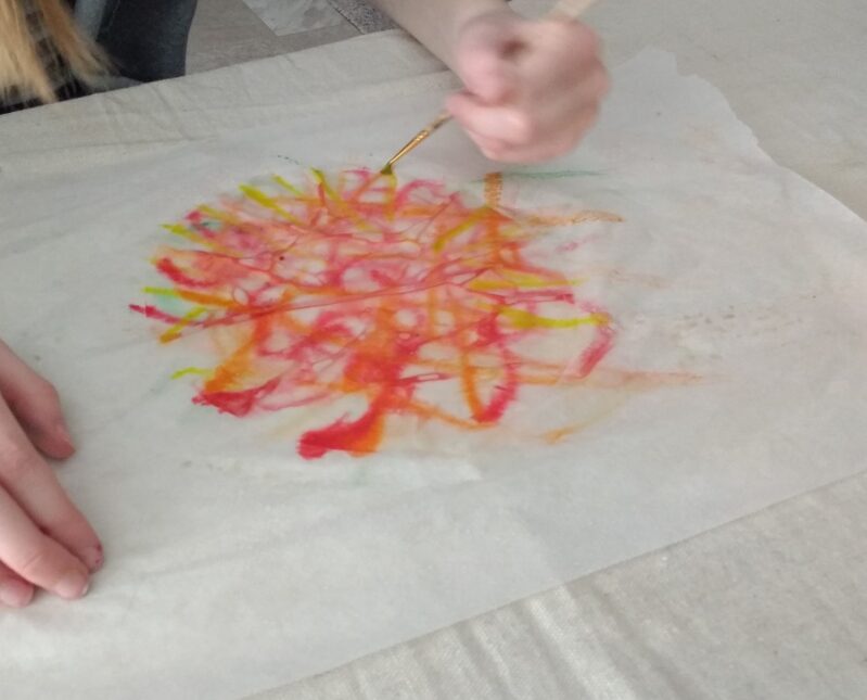 Bring the beautiful colors of the fall season into your home with this easy coffee filter autumn leaves craft simple enough for preschoolers.
