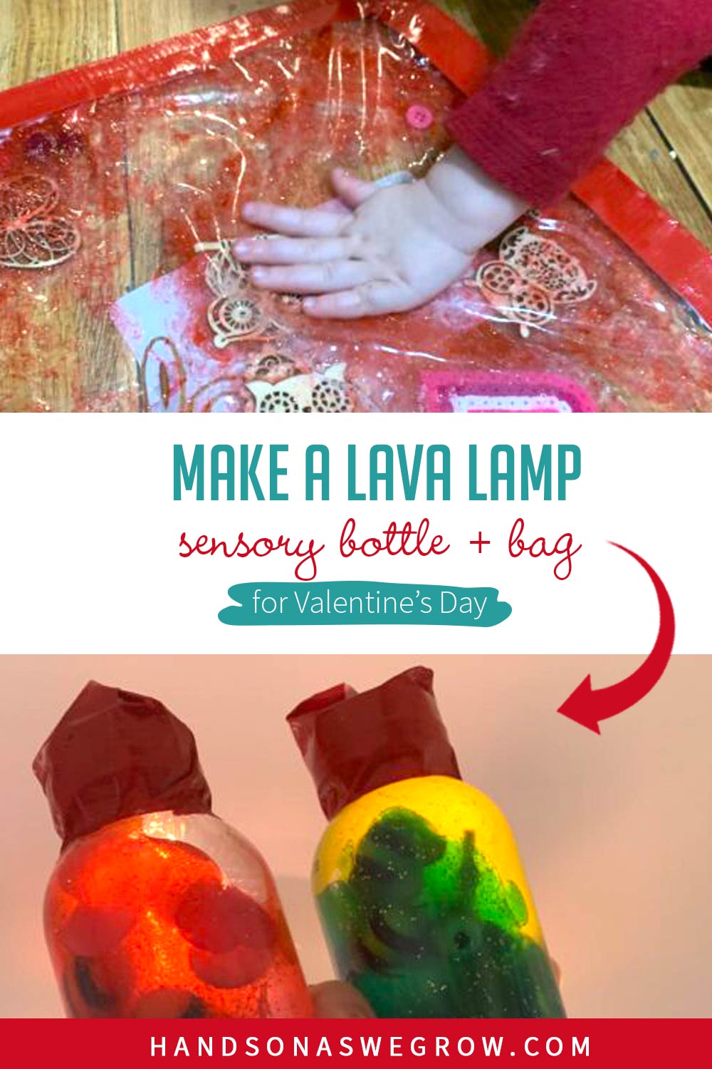 Lava Lamp Sensory Bag & Bottle Perfect for Valentine's Day HOAWG
