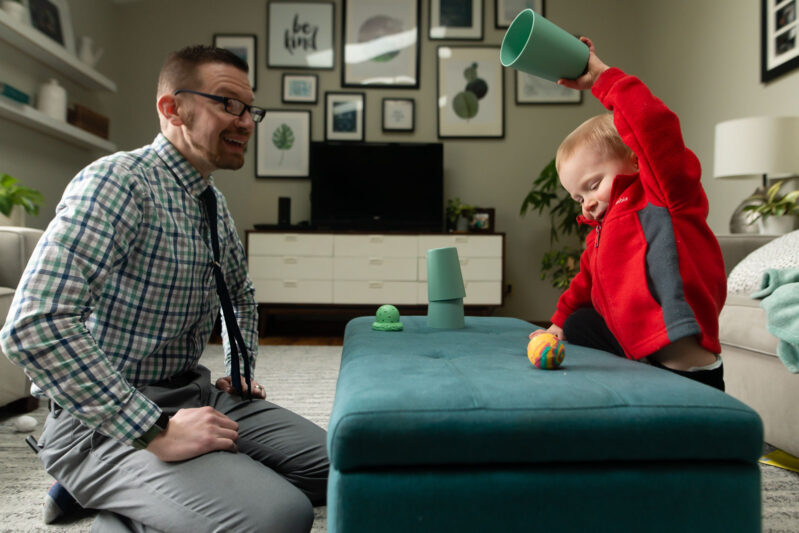 Encourage cognitive development in toddlers with this fun, no-prep, and simple toy and cup memory game that using supplies you have at home.