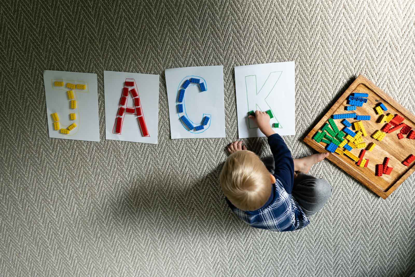 Sort LEGO by colors to make letters or your child’s name with this super simple toddler activity that just uses paper, crayons and blocks! 