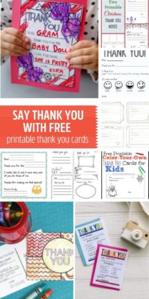 Adorable Printable Thank You Cards for Kids to Write - HOAWG