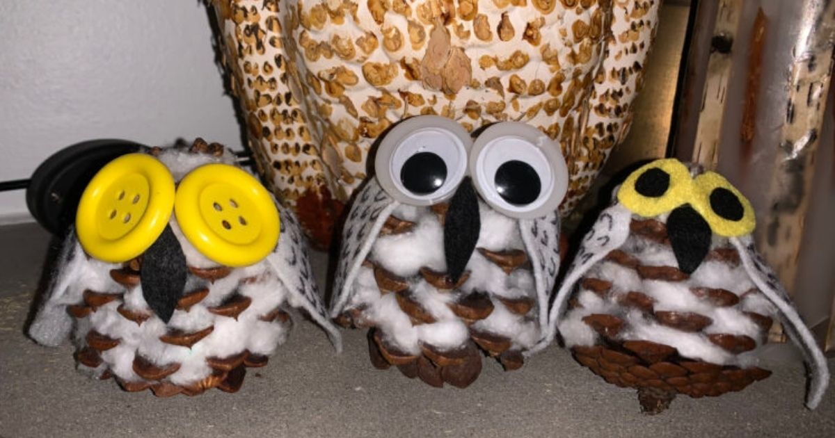 Snowy Owl Pinecone Craft & Fine Motor Toddler Activity - My Wonderful Baby