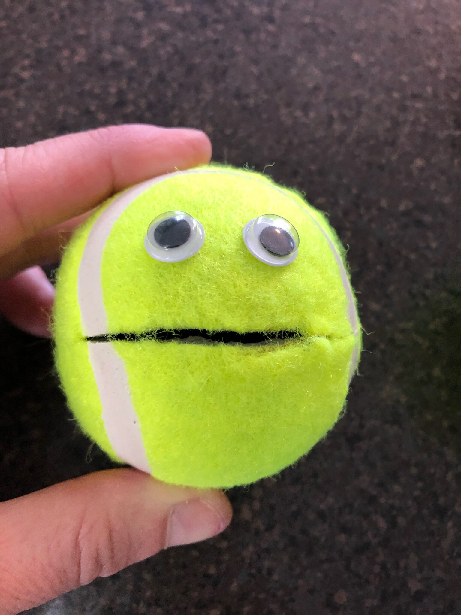 CHOMP! Feed the Tennis Ball PacMan! A Squeezing Fine Motor Activity